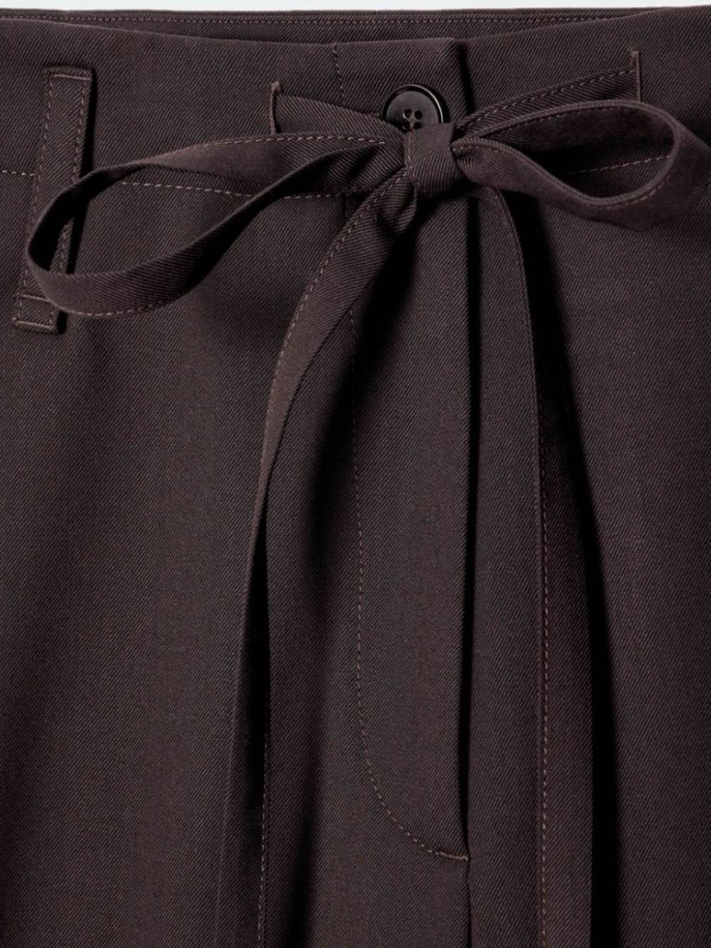 COS women’s drawstring barrel pant chocolate brown - Picture 3 of 8
